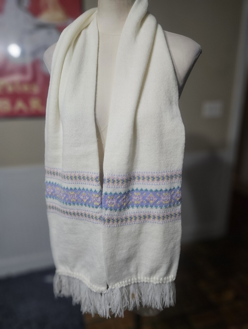White Fringe Scarf